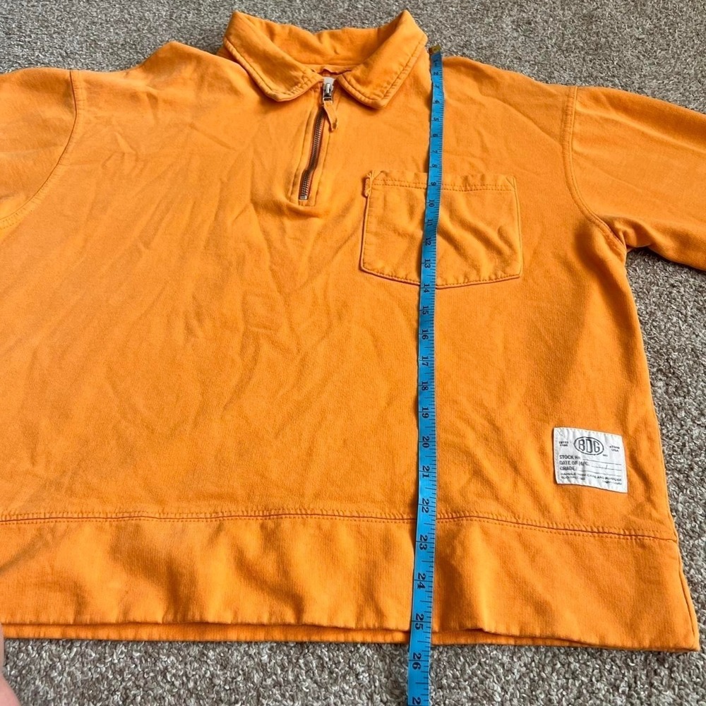 BDG Urban Outfitters Indie skater tangerine Orange half zip sweater Men's Medium - Picture 8 of 8